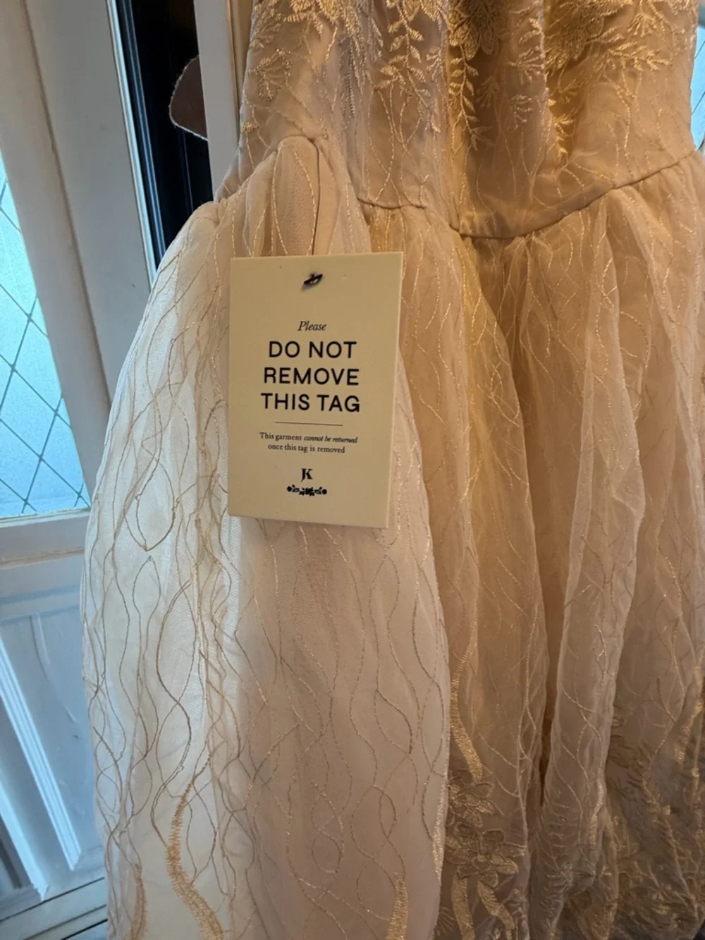 JessaKae Champagne Lace Tulle Ball Gown Dress - Picture 2 of 6